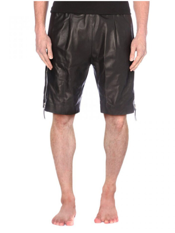 Noir Side Zip Shorts Front