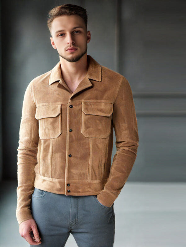 Notch Lapel Suede Casual Jacket