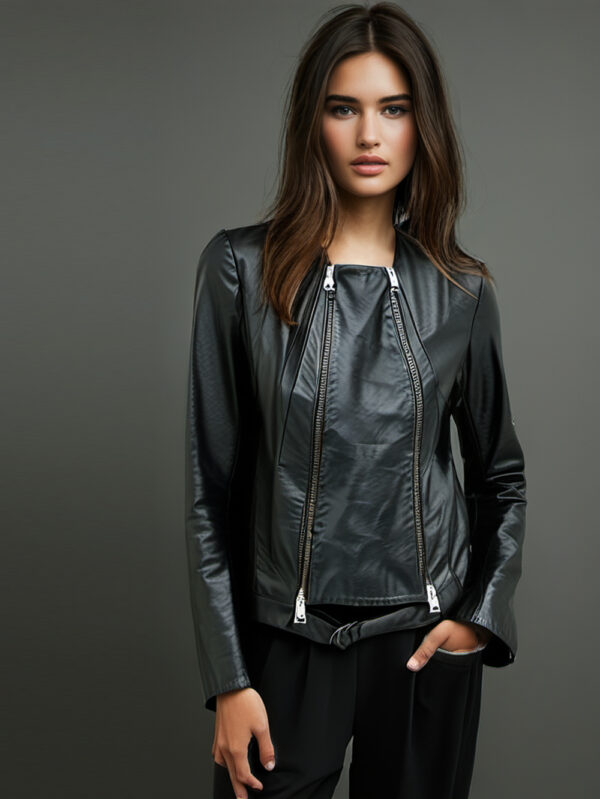 Polished Belted Moto Jacket