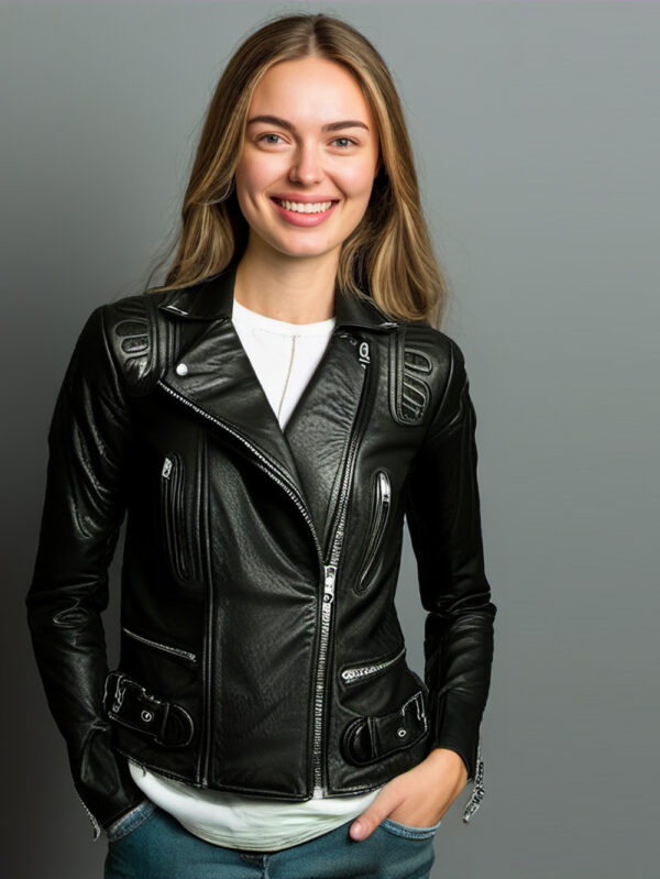 Polished Lambskin Biker Jacket