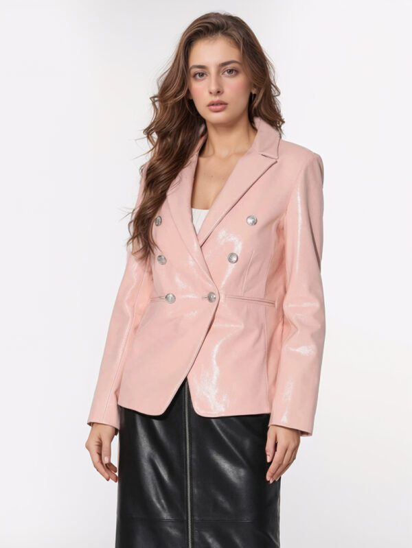 Refined Edge Leather Blazer