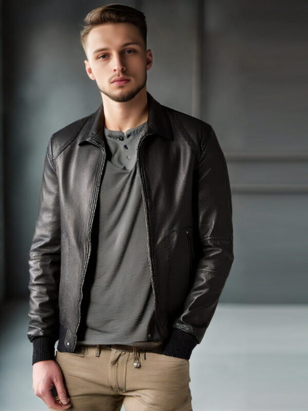 Ribbed Trim Classy Bomber Jacket