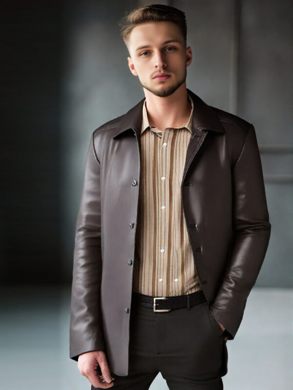 Shirt Style Leather Coat