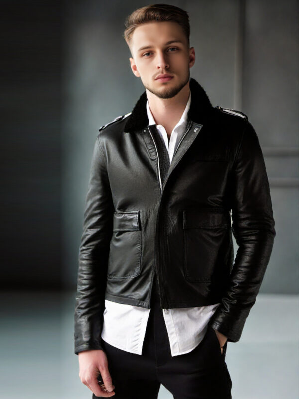 Short Edge Leather Jacket