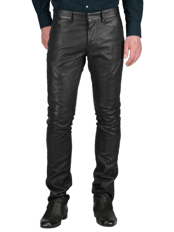 Skinny Casual Leather Pants Front