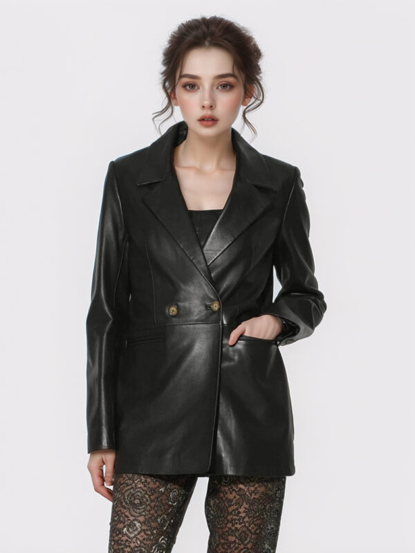 Sleek Modern Leather Blazer