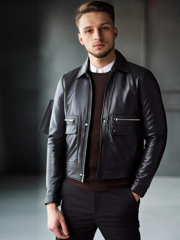 Sleek Stylish Leather Bomber Jacket