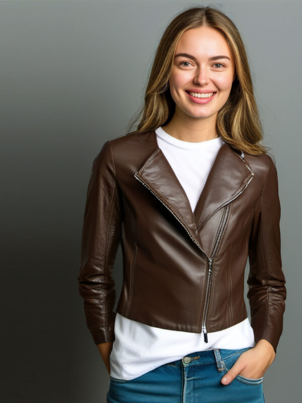 Sleek Fit Silhouette Leather Jacket