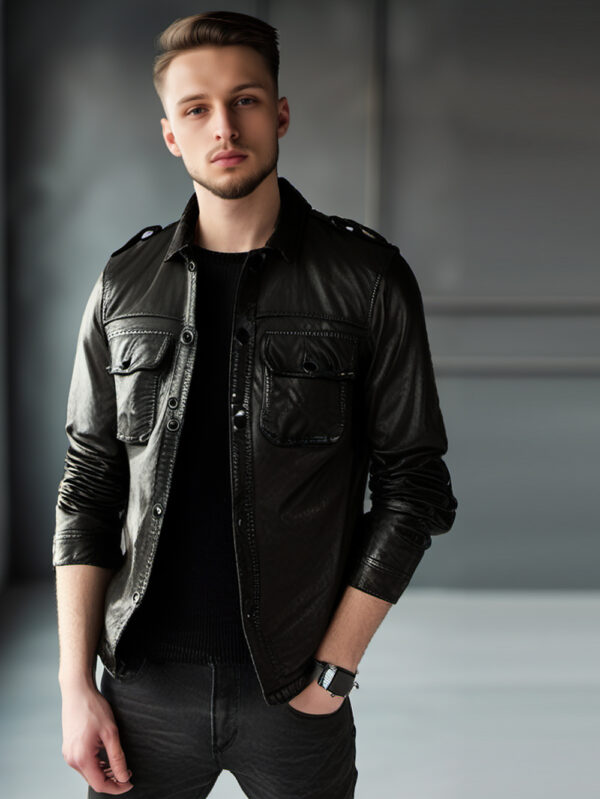 Slim Fit Cool Leather Shirt