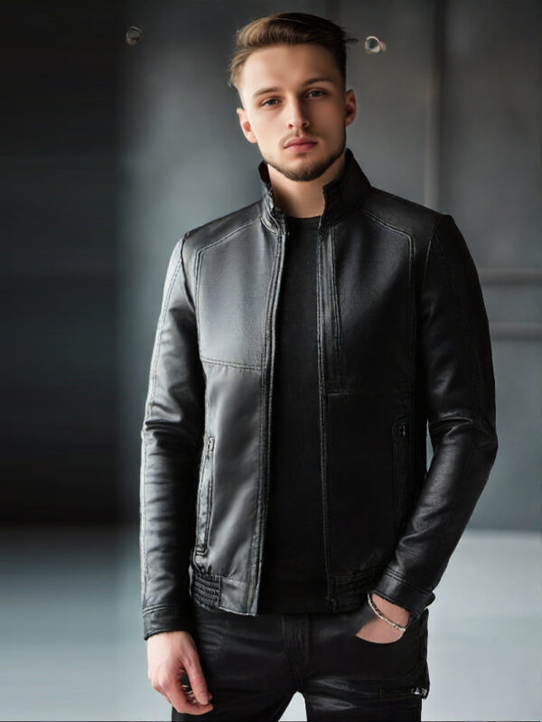 Slim Fit Motorcycle Leather Coat