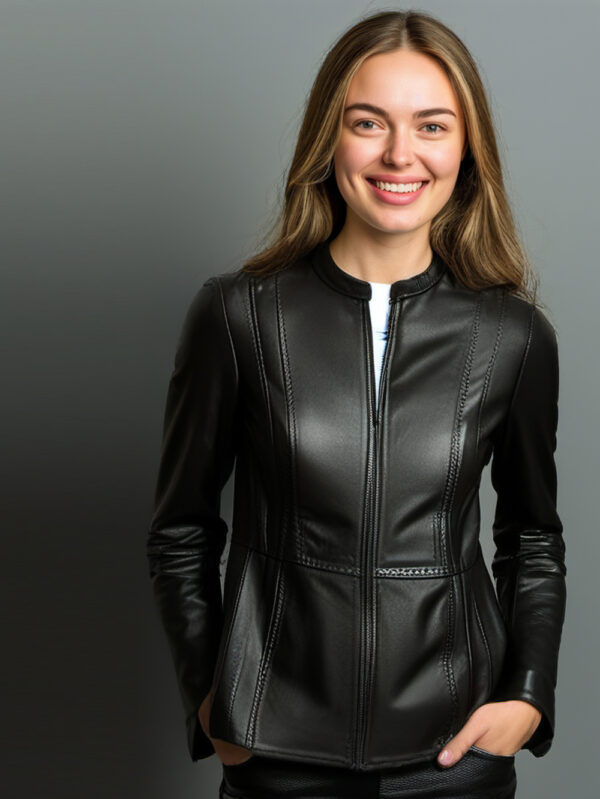 Stock Stitch Leather Moto Jacket