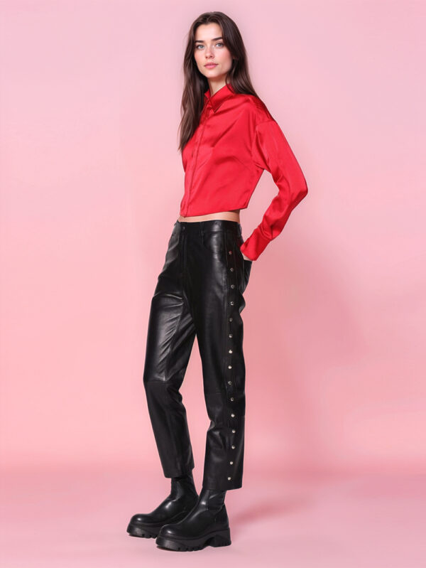 Studded Heritage Leather Pant