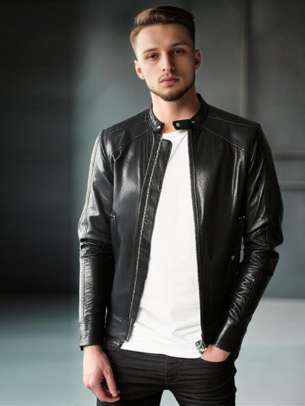 Sturdy Men’s Leather Biker Jacket