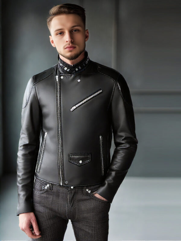 Suave Cropped Moto Leather Jacket