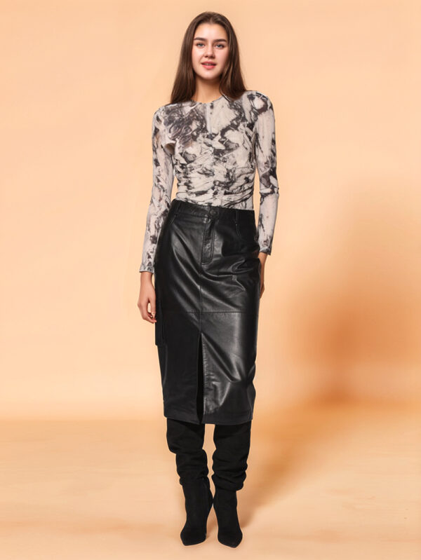 Timeless Grace Leather Skirt