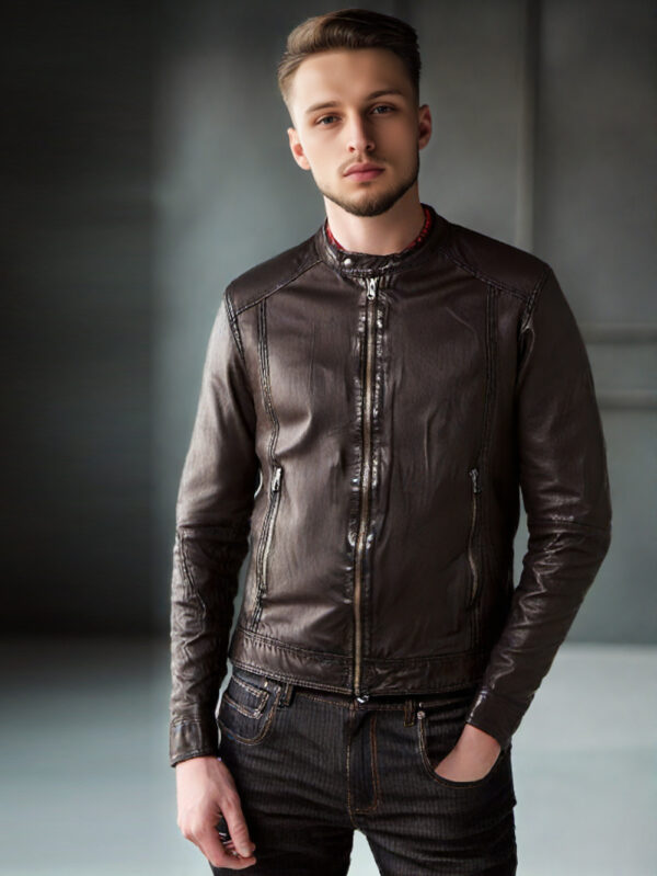 Tough Simple Leather Biker Jacket