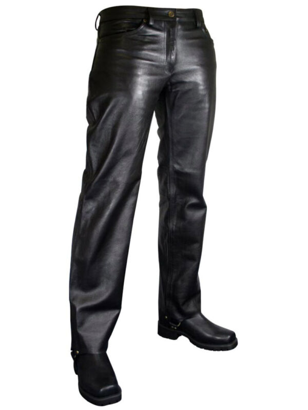 Trendy Casual Leather Pants Front