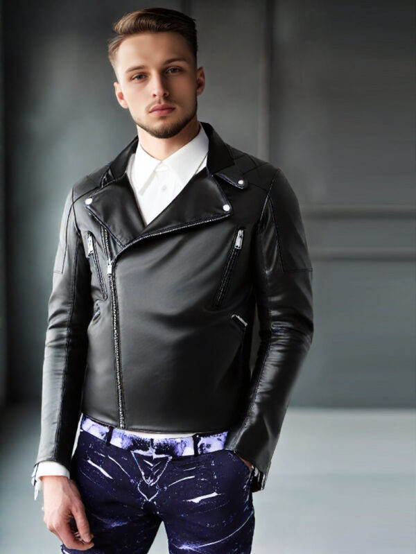 Utility Biker Jacket with Zipper Pockets