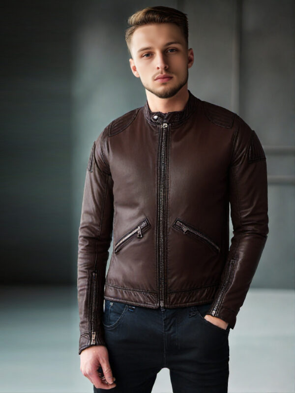 Vintage-Inspired Biker Leather Jacket