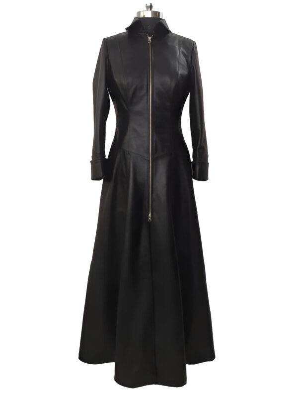 Eclipse Noir Women's Mystique Leather Trench Coat Front