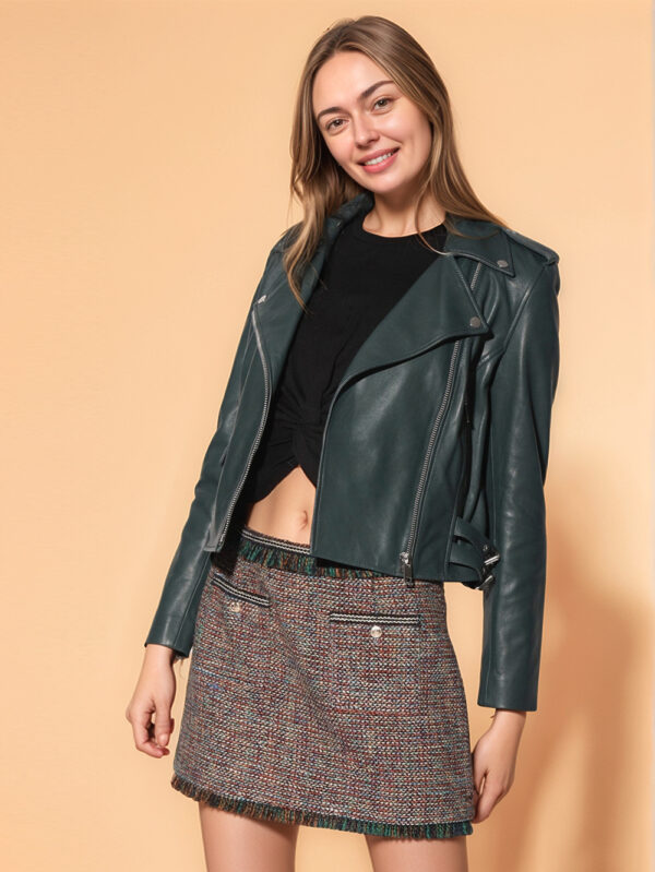 Satin Elegance Leather Jacket