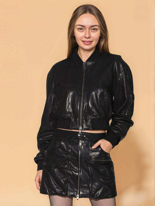 Sleek Radiance Leather Jacket